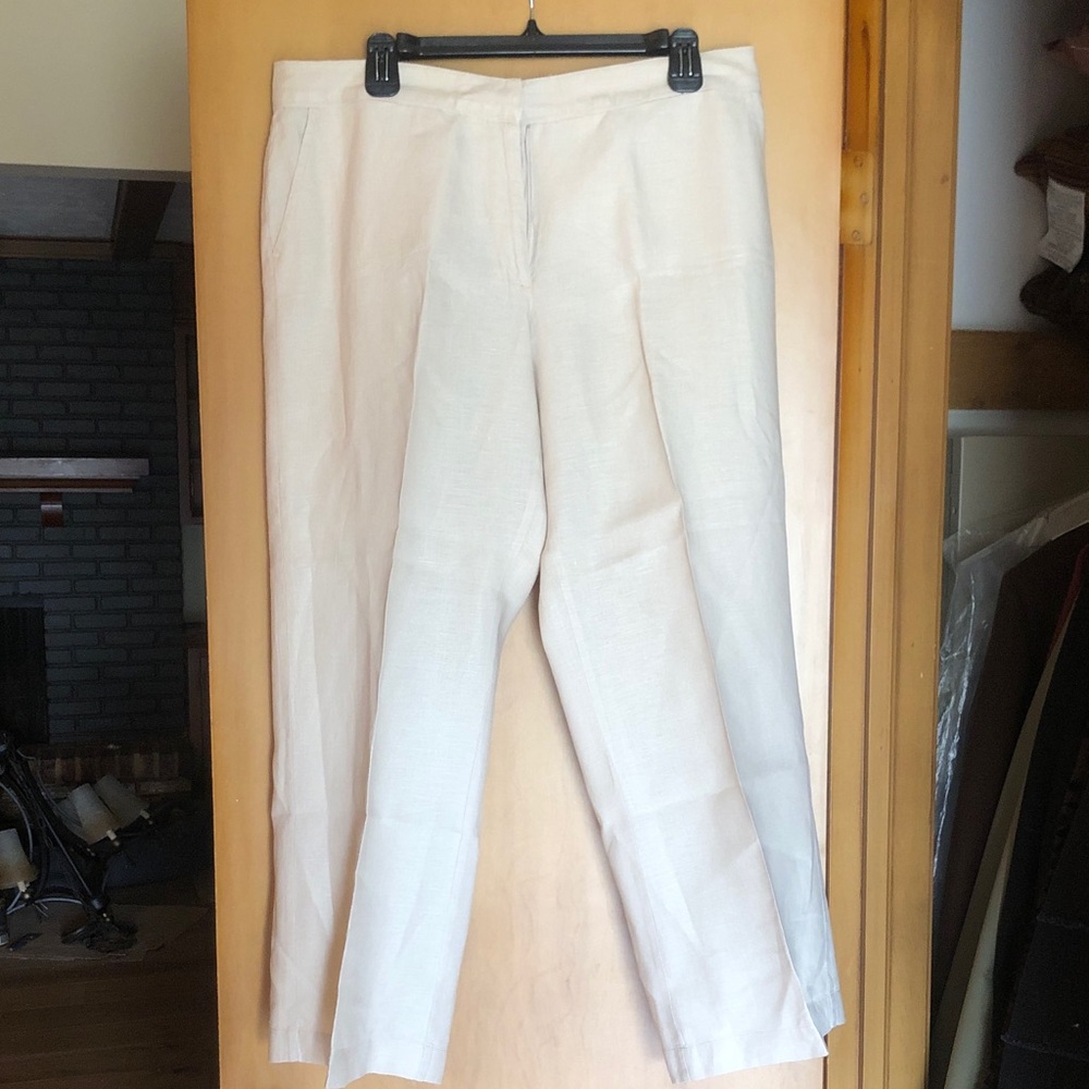 Chico’s Lightweight tan 100% Linen Trousers size 2.5 (L)